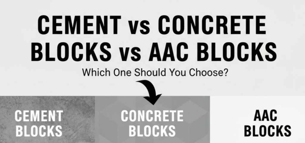 Cement vs Concrete Blocks vs AAC Blocks Which One Should You Choose
