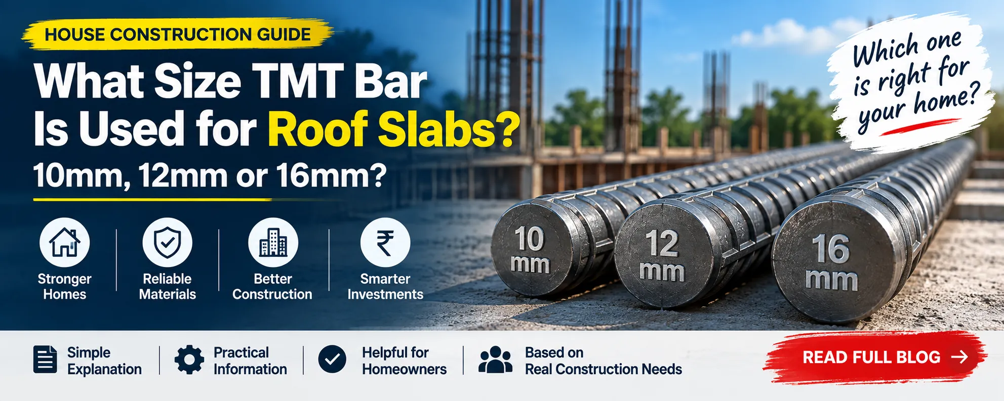 TMT Bars for Roof Slab